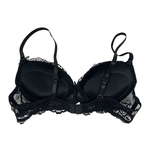 NWOT René Rofé Extreme Push Up Bra Black Lace Convertible Strap 34A - Picture 2 of 12